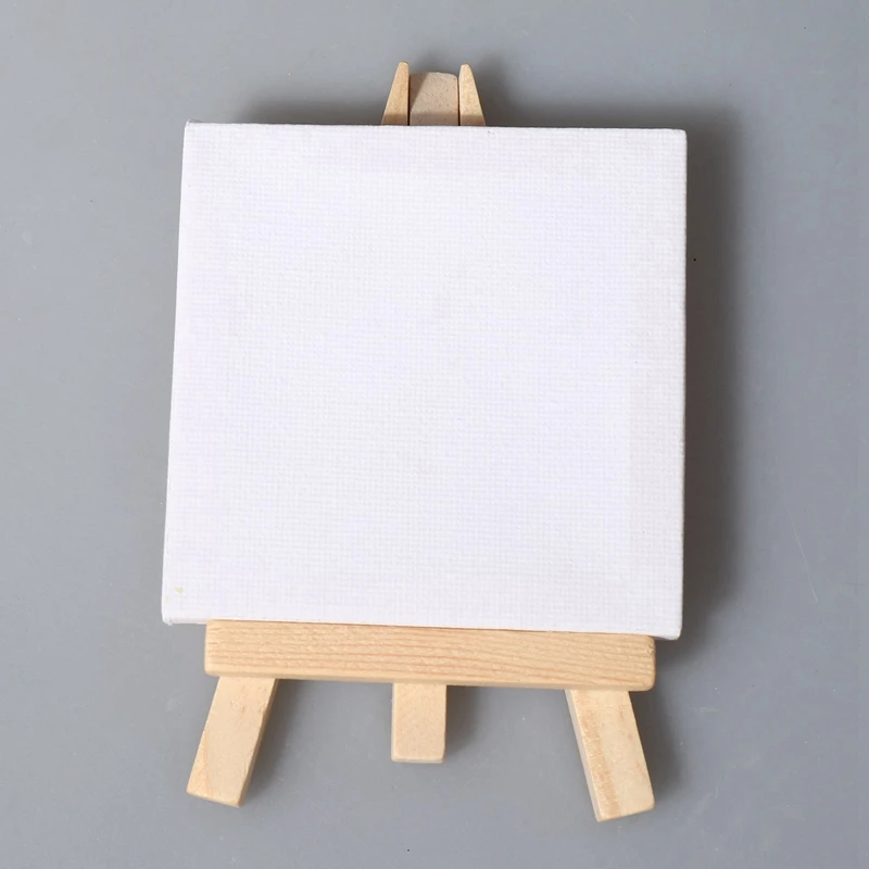 3 Inch X3 Inch Mini Canvas & 5 Inch Mini Easel Set Painting Craft Drawing Contains: 96 Mini Canvases & 96 Mini Easels