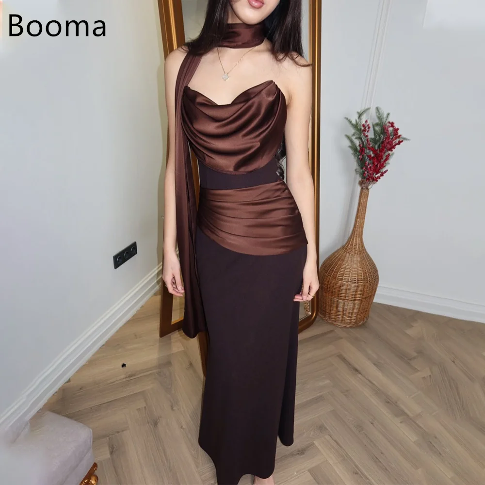 

Booma A-Line Mermaid Simple Pleat Evening Dresses Long Formal Dresses for Women Elegant Sleeveless Prom Gowns Custom Made