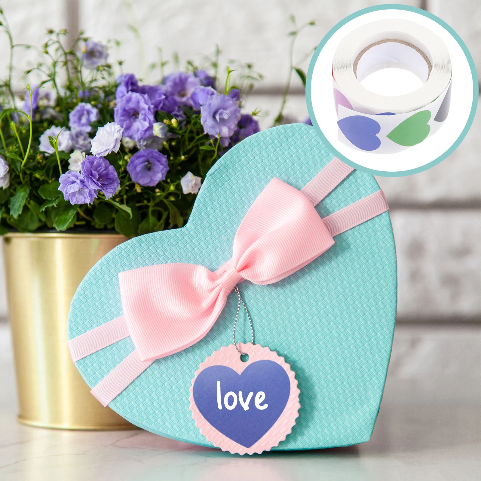 Sticker Valentine's Glitter Heart Stickers Small Self-adhesive Valentines Labels Wedding Decor