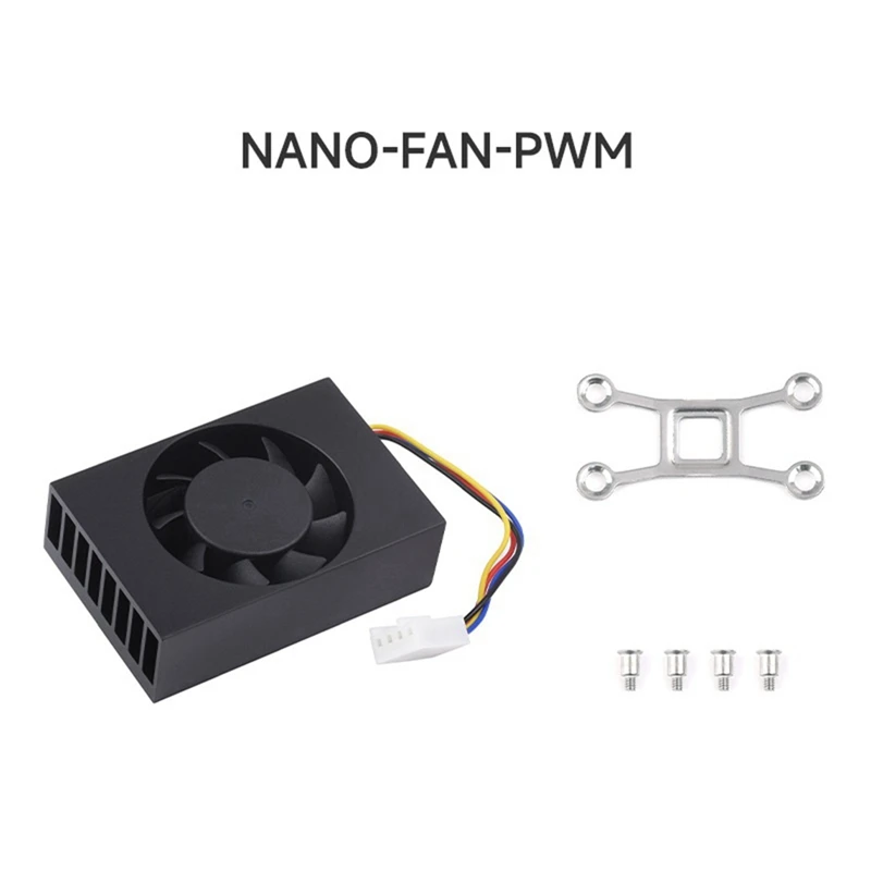 For Jetson Nano Fan Heatsink Cooler PWM Cooling Fan Black Aluminum Alloy For JETSON NANO MINI