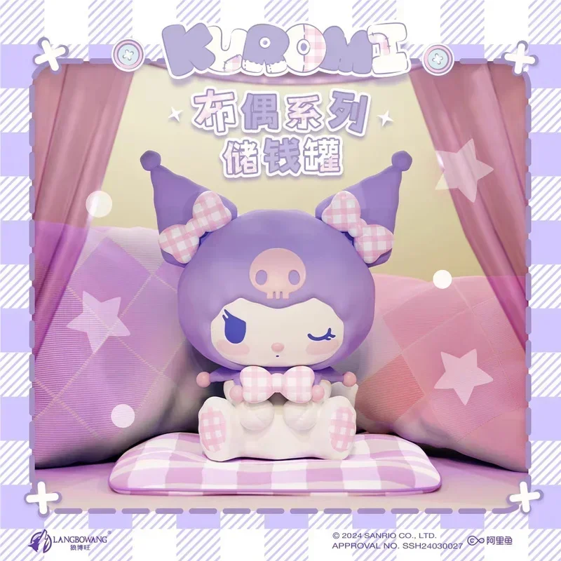 

Новинка 2024, милая Копилка Sanrio Kuromi, фигурка сберегательной монеты, настольный декор, кавайная аниме-фигурка, милый подарок девочке на день рождения