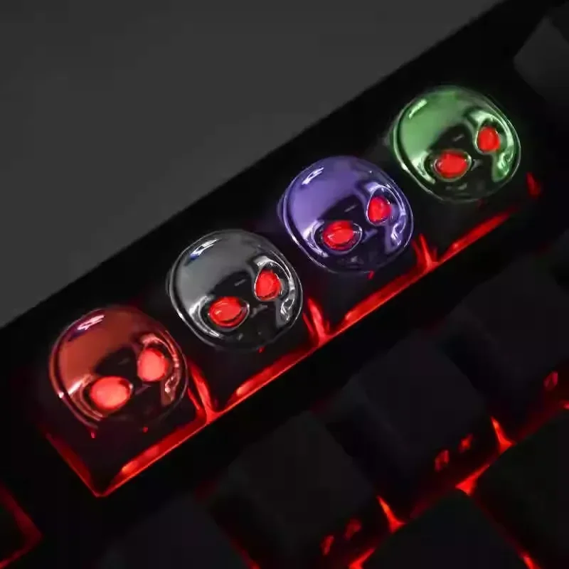 Alien Transparent Keycap Custom 3D ESC Direction Point Key Caps Gold Ghost Artisan Keycaps Mechanical Keyboard Gamer Accessories