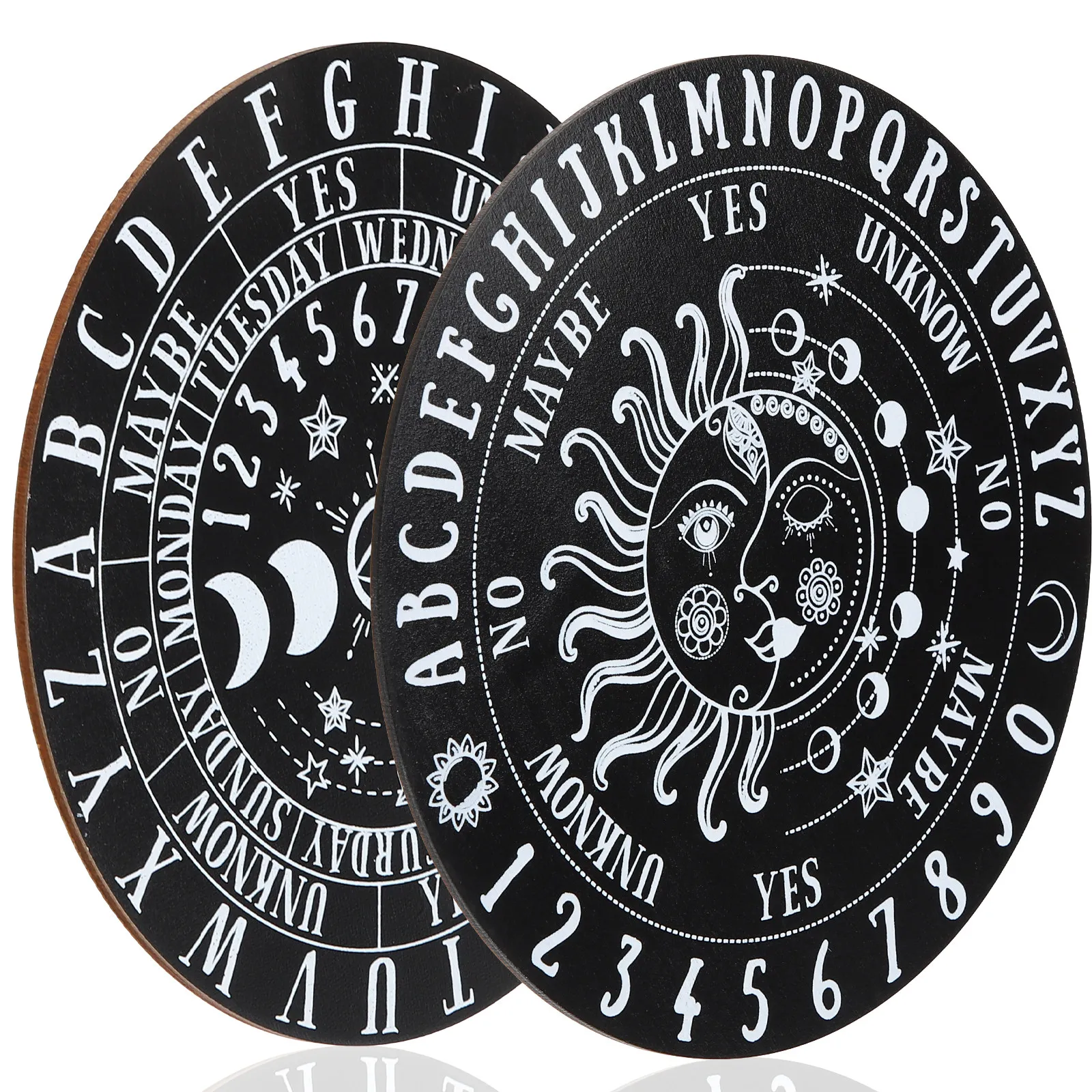 

2Pcs Wooden Divination Board Meditation Decor Premium Craft Home Office Decoration Gift for Tarot Lovers Pendulum Tool Accessory