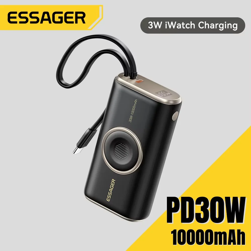 

Essager 10000 мАч Power Bank PD 30 Вт Быстрая зарядка для iPhone 16 15 Pro Xiaomi Беспроводное магнитное зарядное устройство для Apple Watch Series 9
