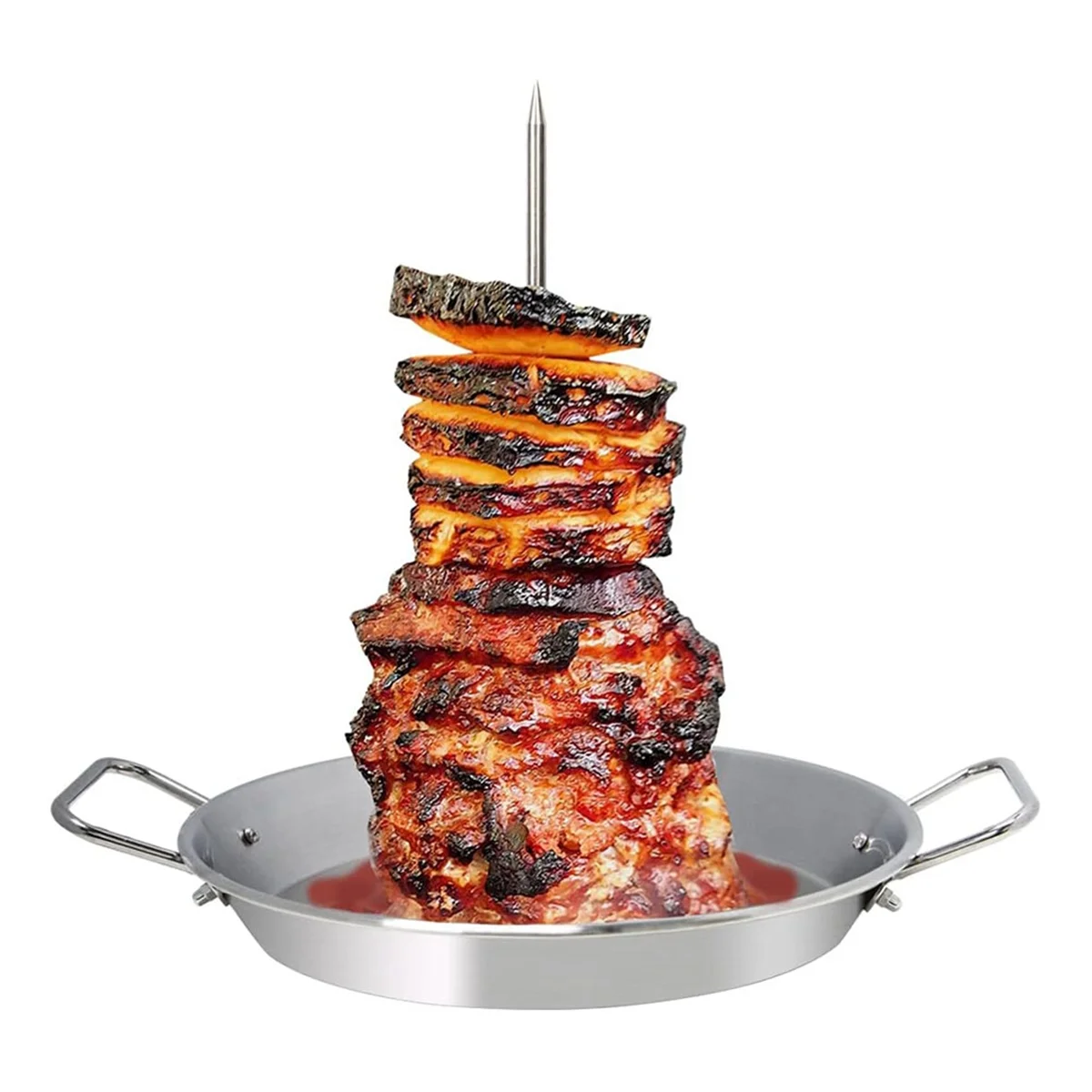 Vertical Skewer for Grill-Al Pastor Skewer Brazilian Vertical Spit Stand for Tacos Al Pastor, Shawarma, Kebabs, Gyros