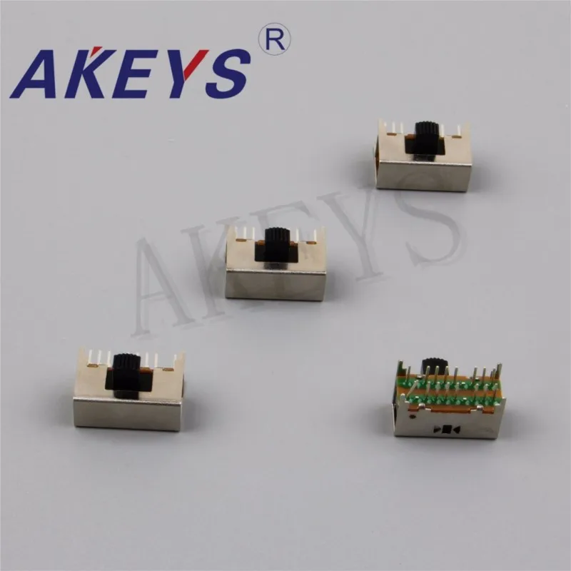 10PCS SK-43D03 4P3T Four pole three throw handle heights 7.0mm slide switch side insert 16 pin with 4 fixed pin