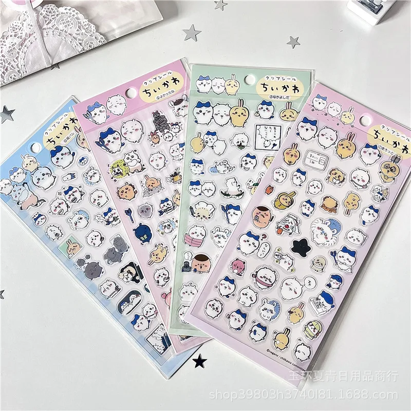 Super Cute Cartoon Stickers Kawaii Notebook Ledger Decoration Stickers ちいかわ ハチワレ Cross Dressing Stickers