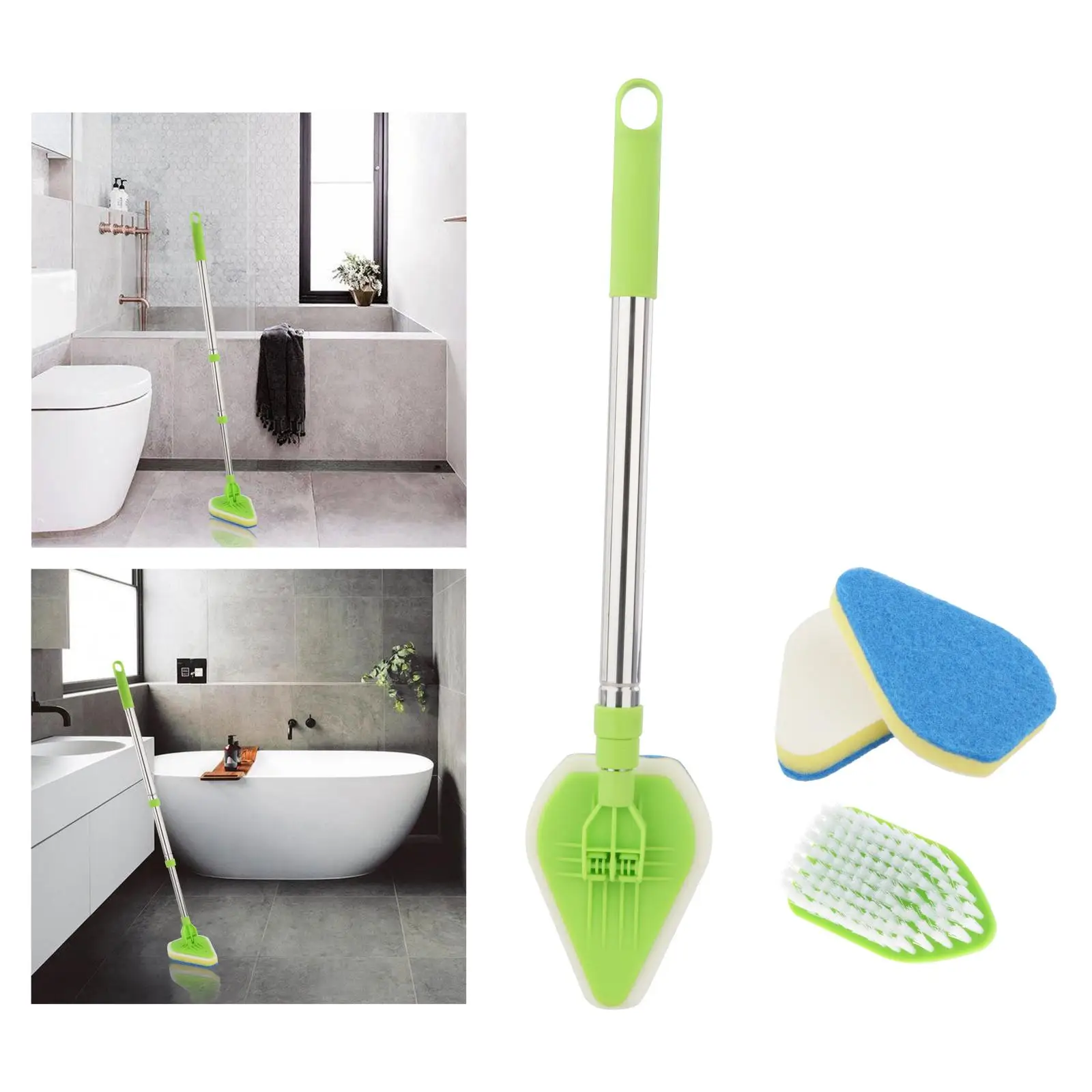 Scrub Cleaning Brush Sponge Brush 180° Rotating for Shower Bathtub Glass