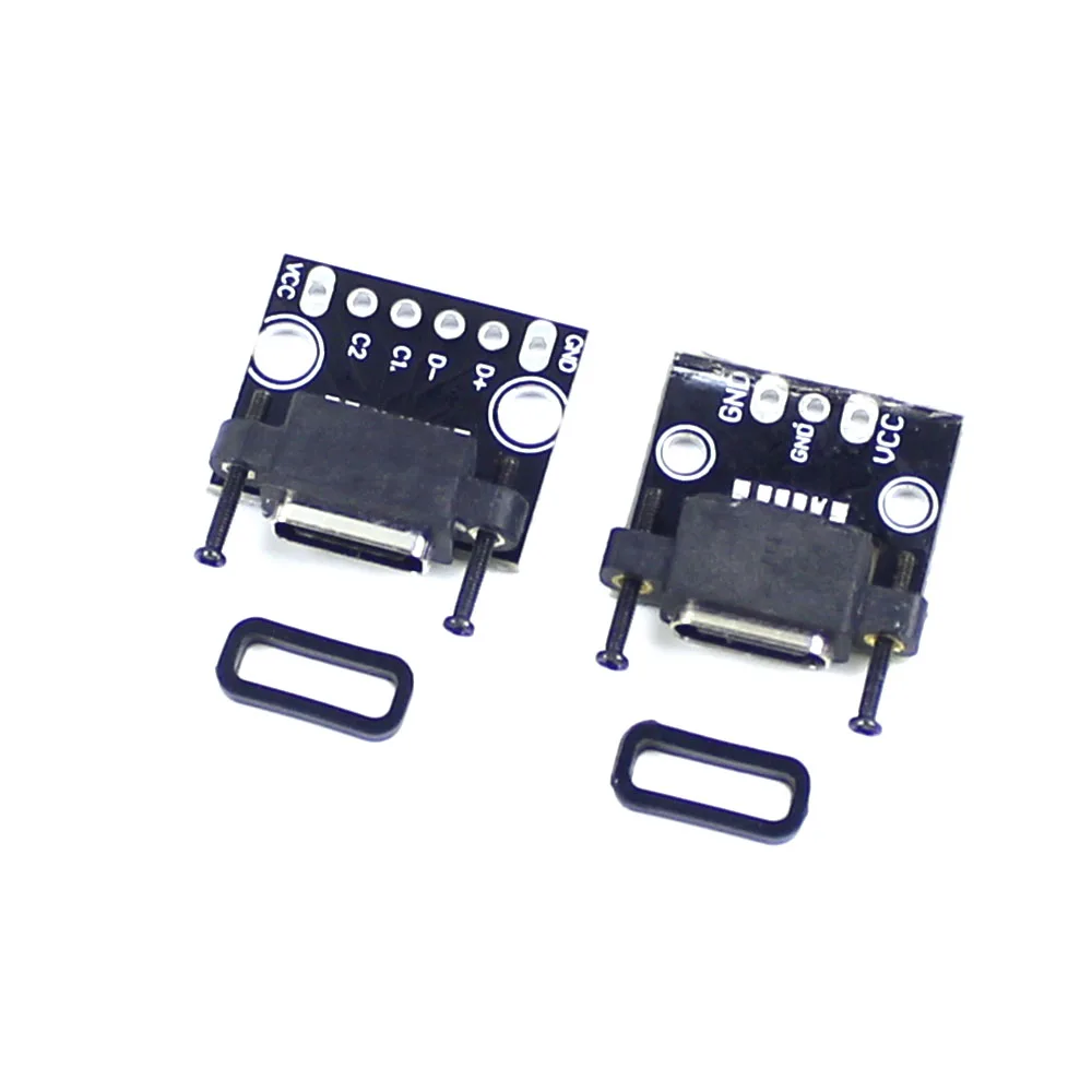 Type-C Female USB3.1 Test PCB Board With Screws Waterproof Adapter Type C 12P Connector Socket For Data Line Wire Cable Transfer