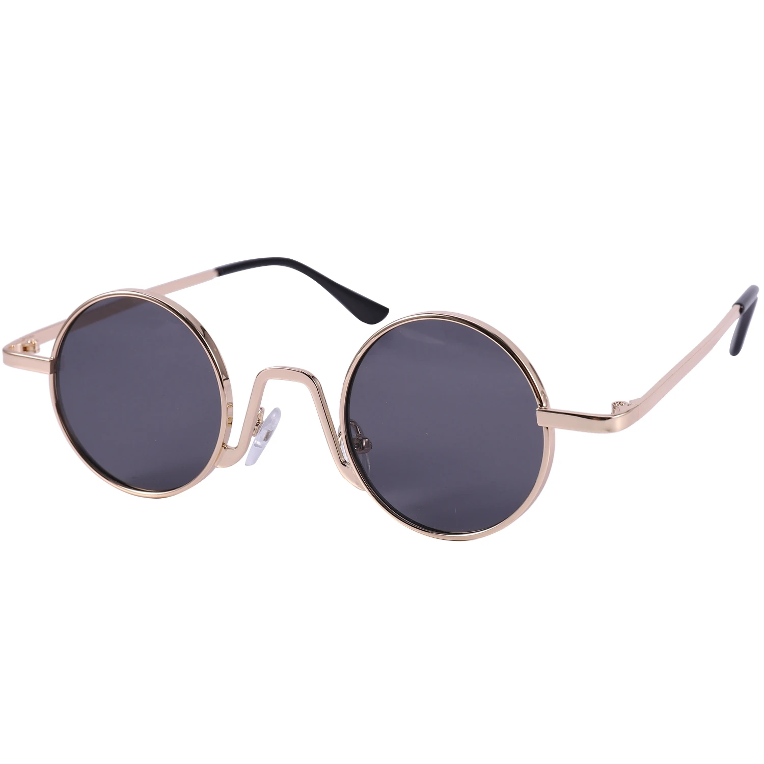 Lunettes de soleil rondes Vintage pour hommes et femmes, Design de marque, de luxe, rétro, Uv400, à la mode, nuances noires et grises