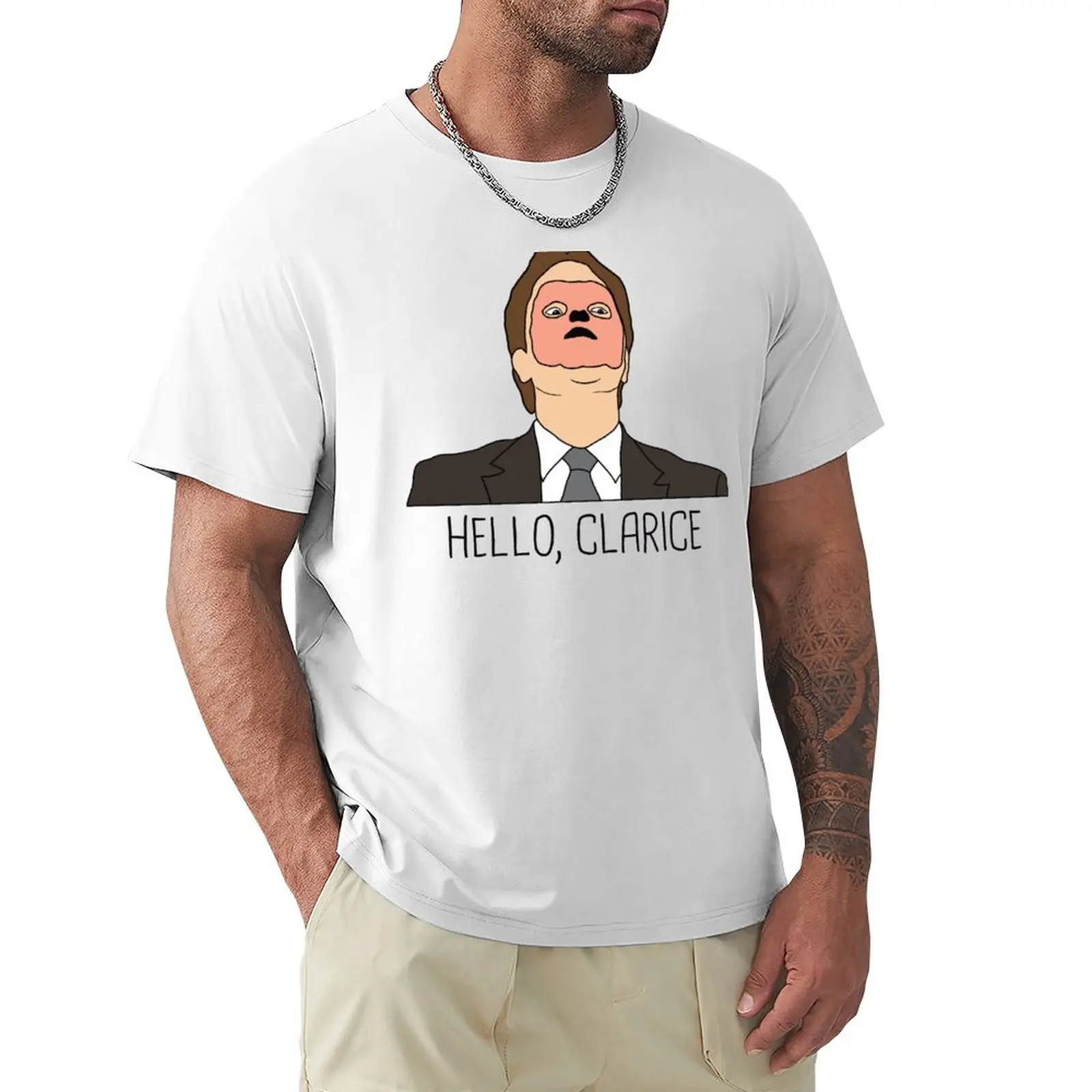 

Dwight Schrute Clarice T-Shirt plus size tops oversized t shirts big and tall t shirts for men