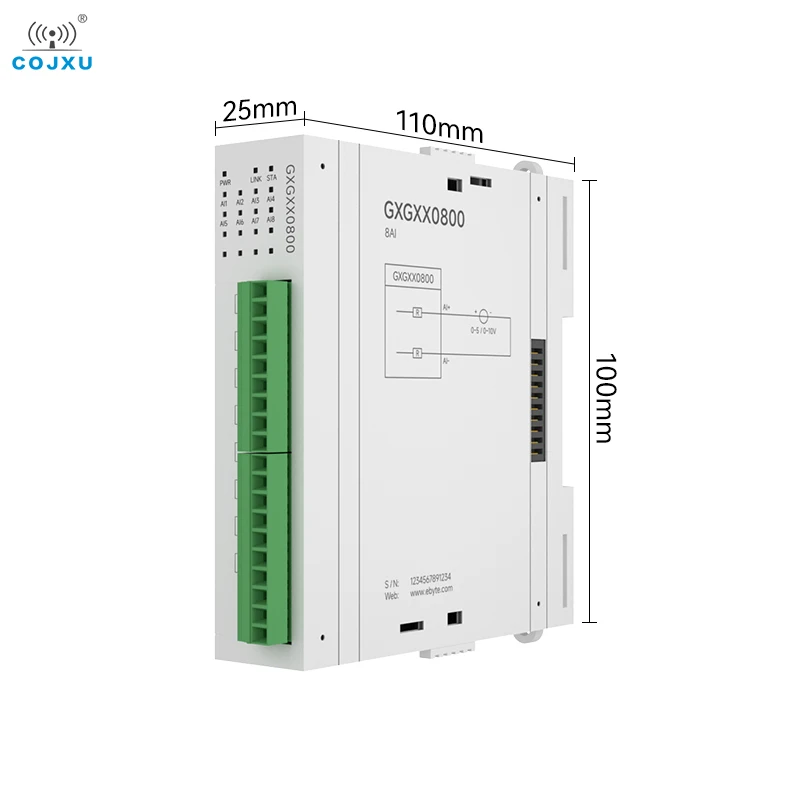 Modulo di espansione modulo IO remoto distribuito in tensione differenziale 8AI COJXU GXGXX0800 Acquisizione interruttore analogico Ethernet RS485