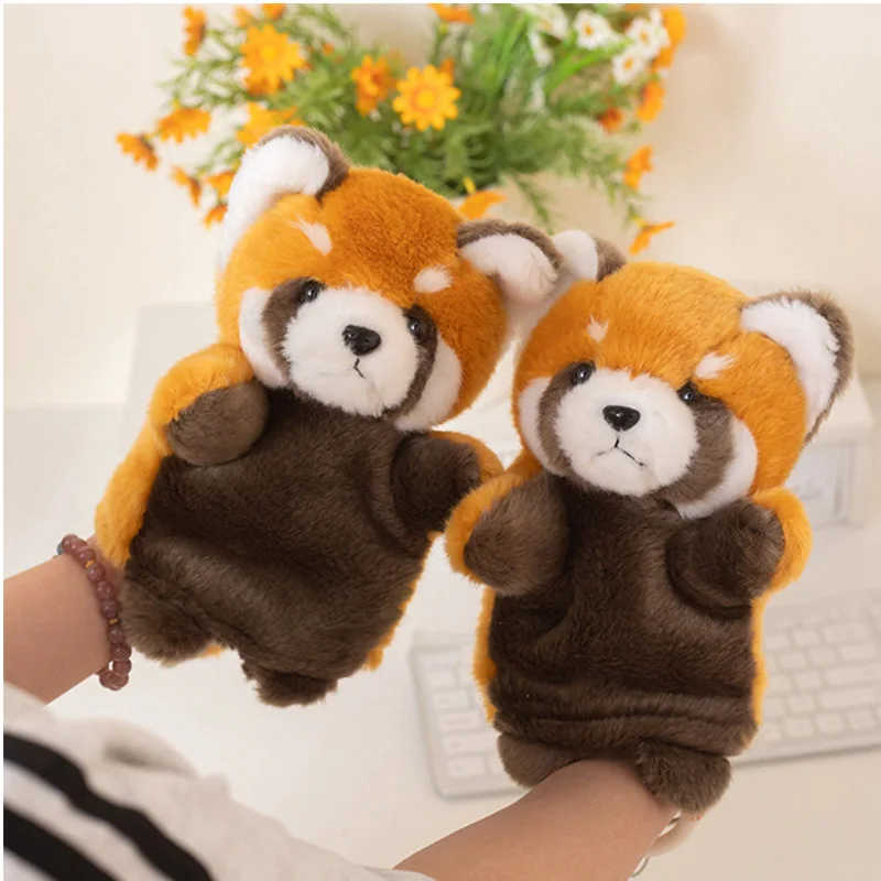 Quente feliz panda vermelho mão fantoche brinquedo de pelúcia divertido presente reconfortante pelúcia para criança costeffective para cama sofá escritório decoração casa almofada