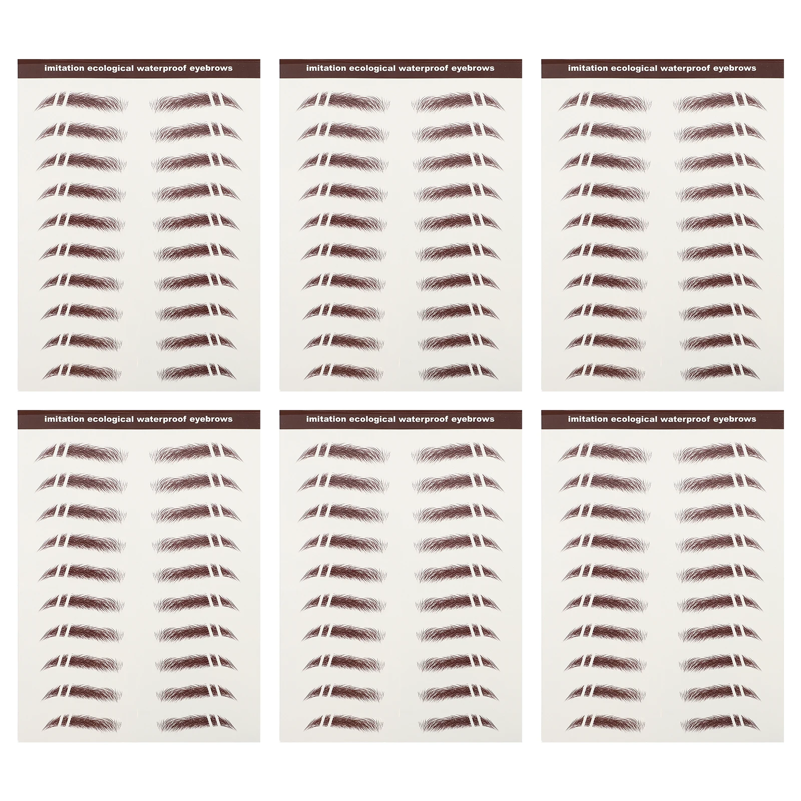 

6 Pcs Stickers -Like Eyebrows Stickers -Like Natural Look False Eyebrows Water Transfer Paper Soy Ink Makeup