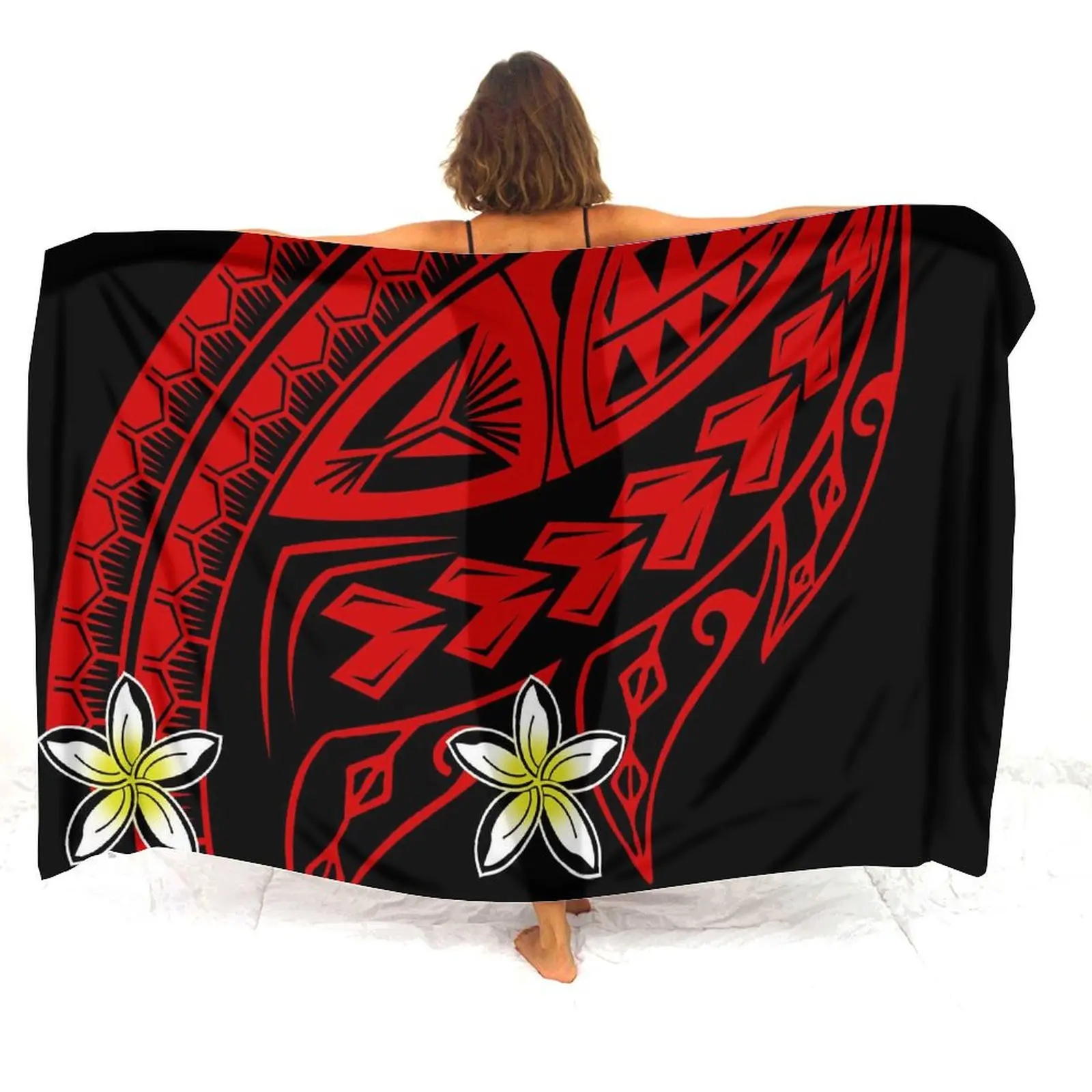 Xale de peça única para mulher, Xale, Casaco elegante, Sarong Samoa, Sarong, Material macio, À beira-mar, Praia, Feriado, Avental, Samoa, Personalizado, 2024