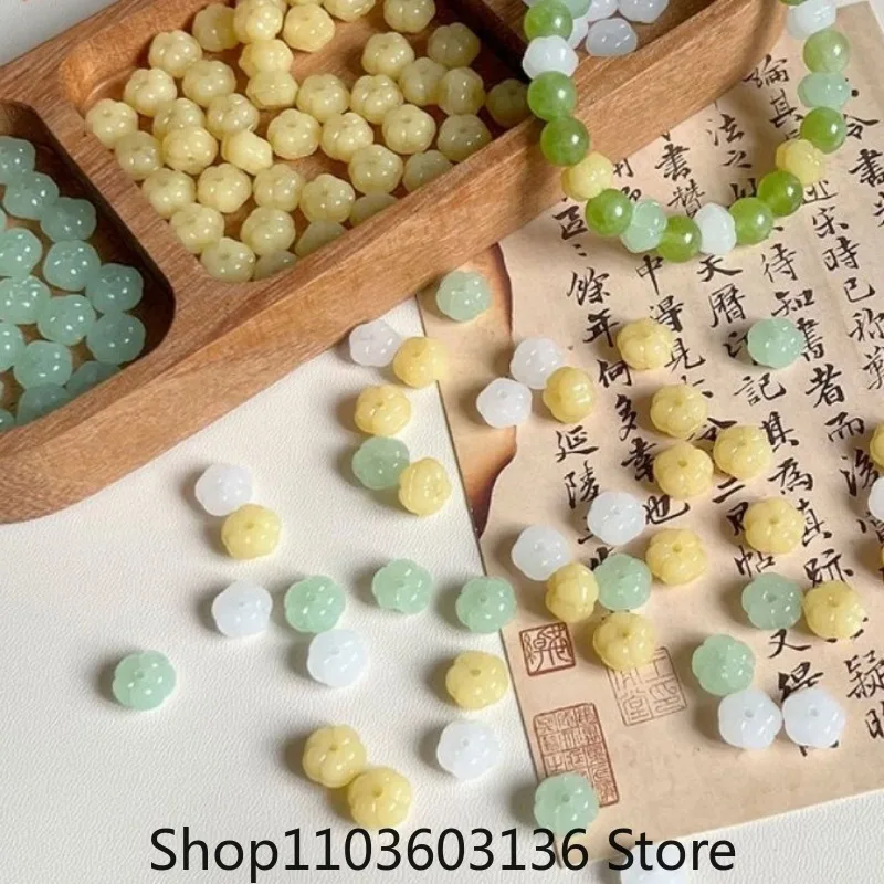 

10 шт. DIY натуральный нефритовый агат тыква бусины аксессуары модные настоящие ювелирные изделия драгоценный камень амулет роскошные бестселлеры подарки
