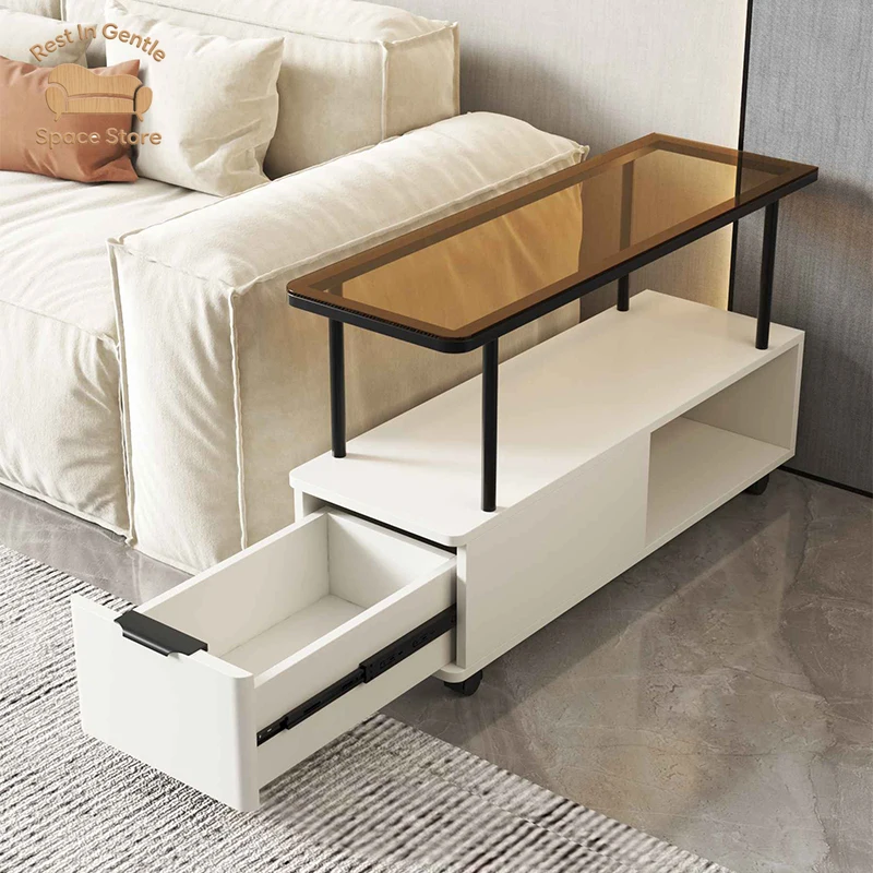 Sofa side cabinet Light luxury coffee table Movable small table Crack storage cabinet Living room corner few simple lockers