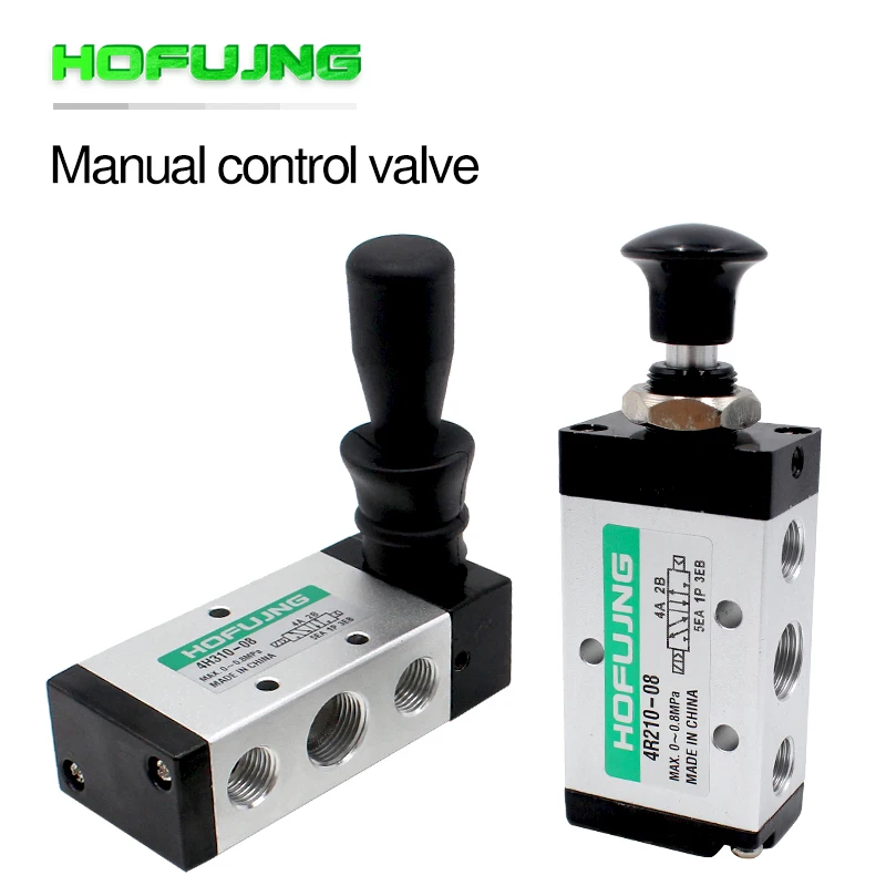 

4H210-08 5/2 Way Hand Lever Operated Control Pneumatic Manual Valve With Muffler Air Muffler and Quick Fitting Select