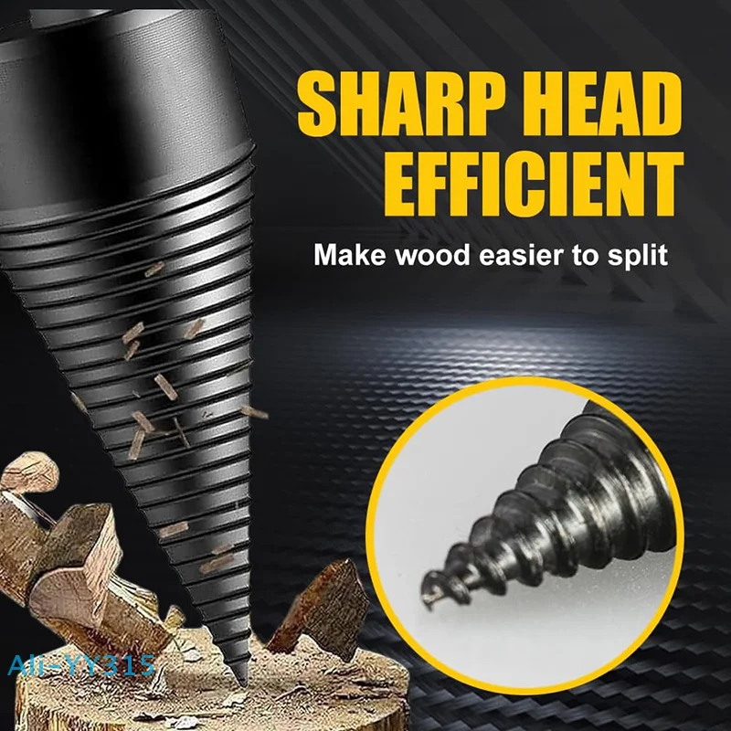 【Y】32/42/50mm Punta da trapano per legno Twist Legna da ardere Divisore per legno Vite Coni Punta quadrata rotonda esagonale per martello