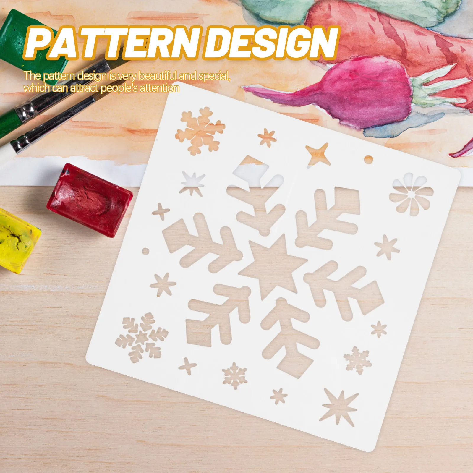 6Pcs Snowflake Painting Templates Reusable Plastic Stencils for Drawing Craft Projects DIY Album Cards Decoration