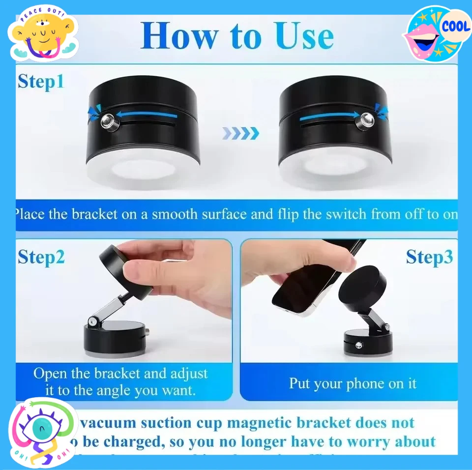 

Регулируемая вакуумная присоска, магнитный держатель для телефона, ленивый многофункциональный складной держатель для хранения, вакуумный держатель для телефона на присоске