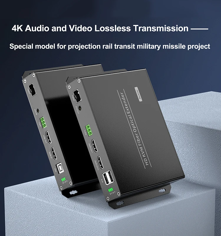 20Km HDMI Fiber Optic Extender Video HDMI Over LC Fiber Cable YUV444 RGB444 RS232 Transmission 4K@60Hz 2.5G lossless IR Fuction