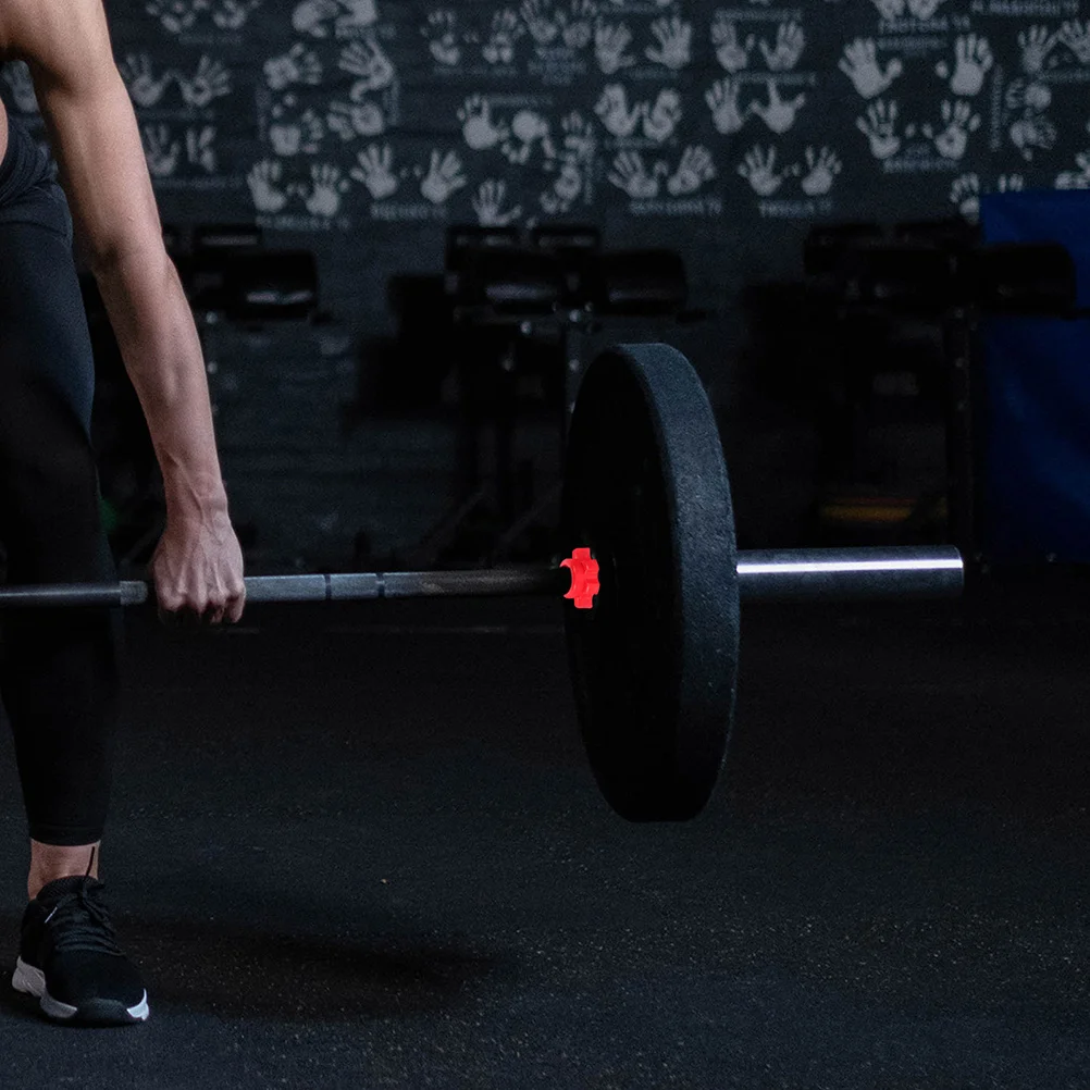 

10Pcs Dumbbell Weight Clips Nonslip Texture Quick Tightening for Safe Efficient Training Red Dumbbell Nut Barbell Weight Clips