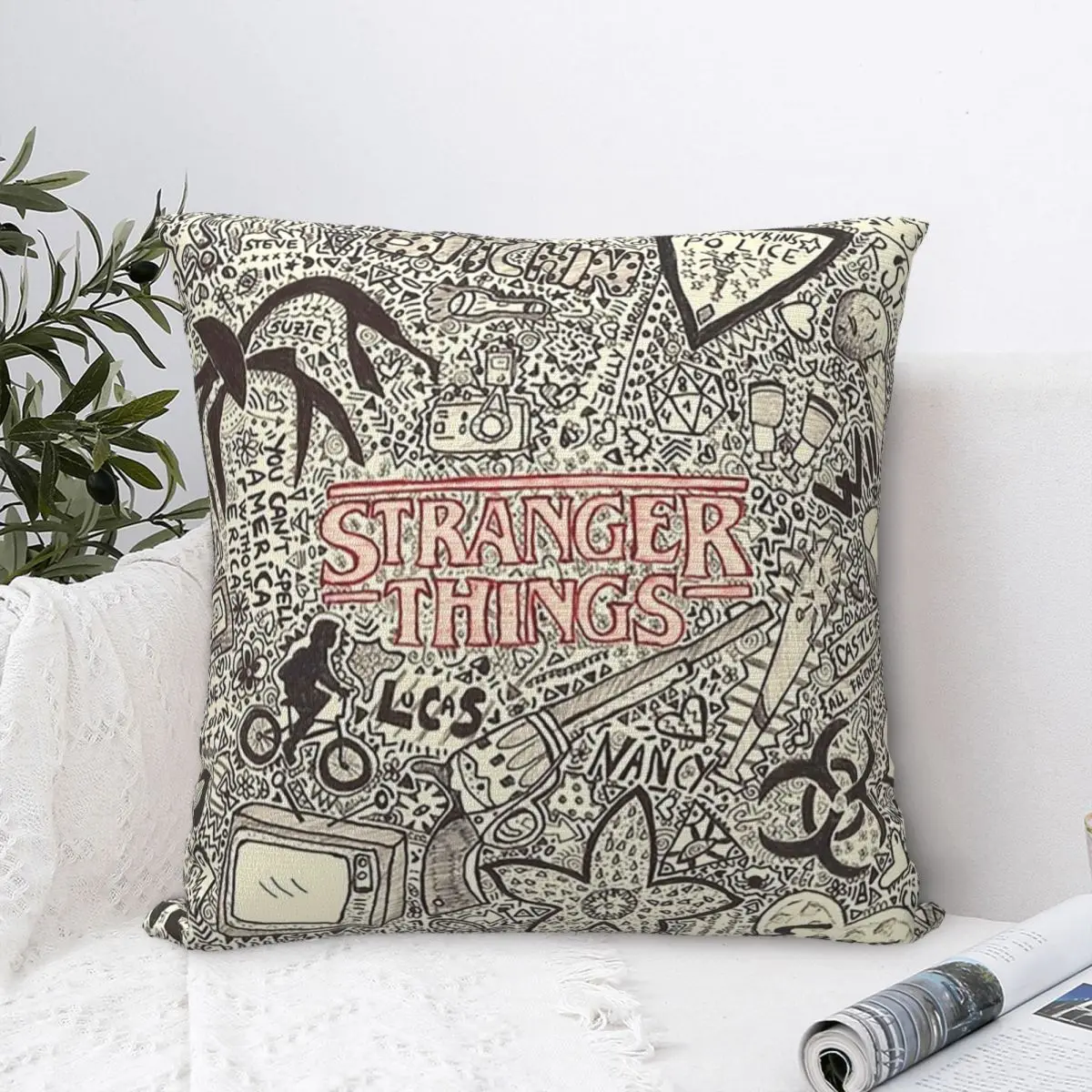 Stranger Things Pillowcase Polyester Cushion Comfort Throw Pillow Sofa Decorative Cushions Used for Home Bedroom Living Room