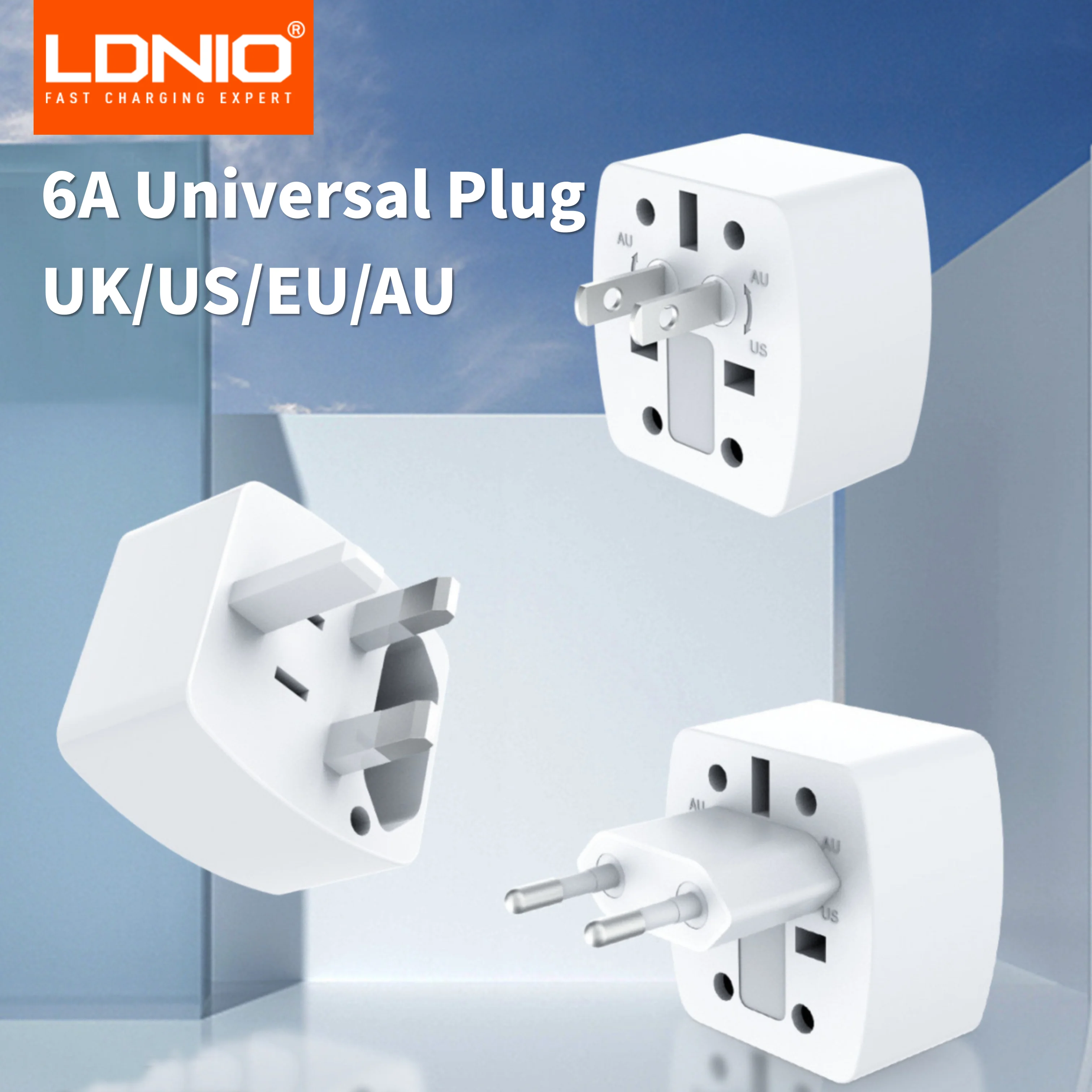 LDNIO Mini Size Z4 World plug adattatore da viaggio elettrico internazionale presa 6A universale per spina universale UK US EU AU