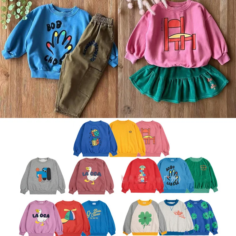 2025 BC Herbst winter Jungen Mädchen Baumwolle Sweatshirt Mädchen Cartoon Gedruckt Sweatshirts Baby Kinder Mit Kapuze Kinder Boutique Kleidung