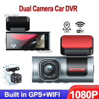 New 1080P Car DVR Dual Lens Camera Dash Cam Built In GPS WIFI Front +Rear Vehicle Dashcam Camcorder