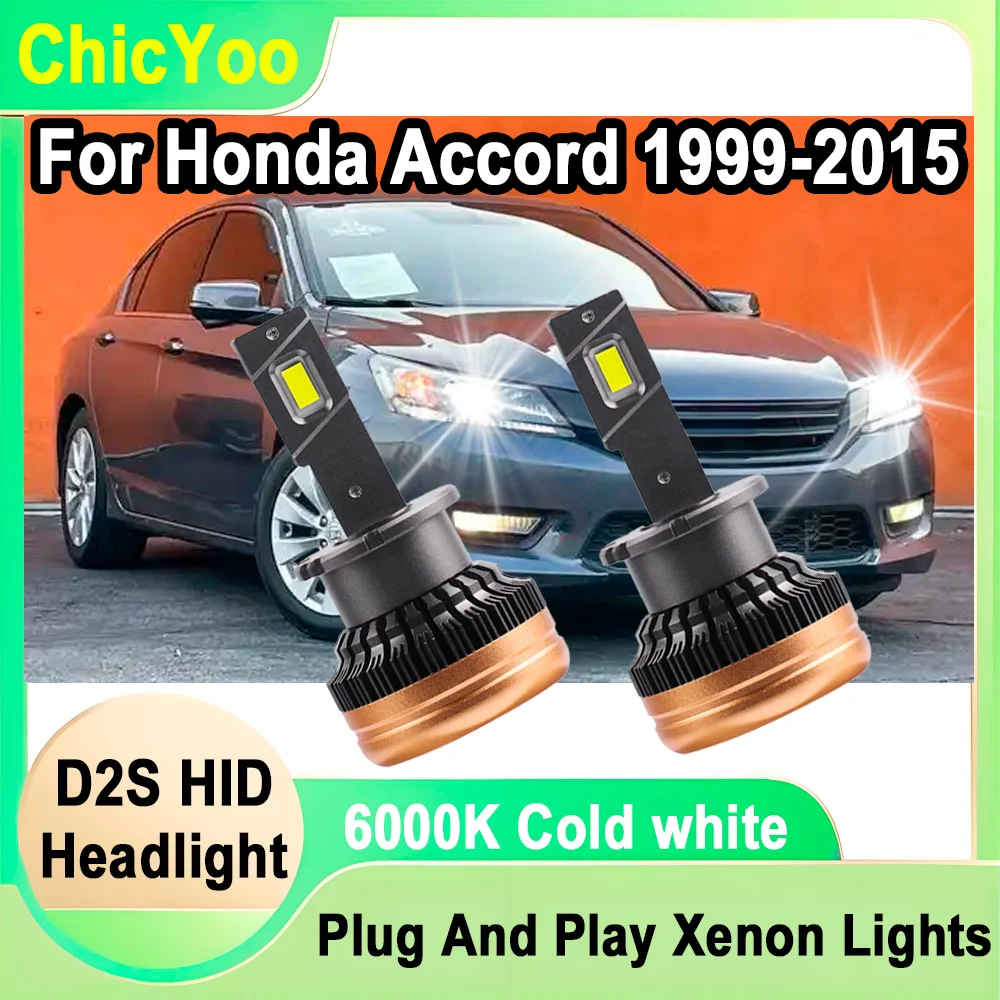 

2PCS Auto HID Xenon Headlamps D2S HID Headlight Bulbs 120W 6000K Super White High Power Turbo Lamps For Honda Accord 1999-2015