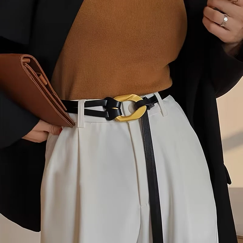 

Women's Knotting Leather Belt Simple Versatile Sweater Suit Decoration for Dresses
