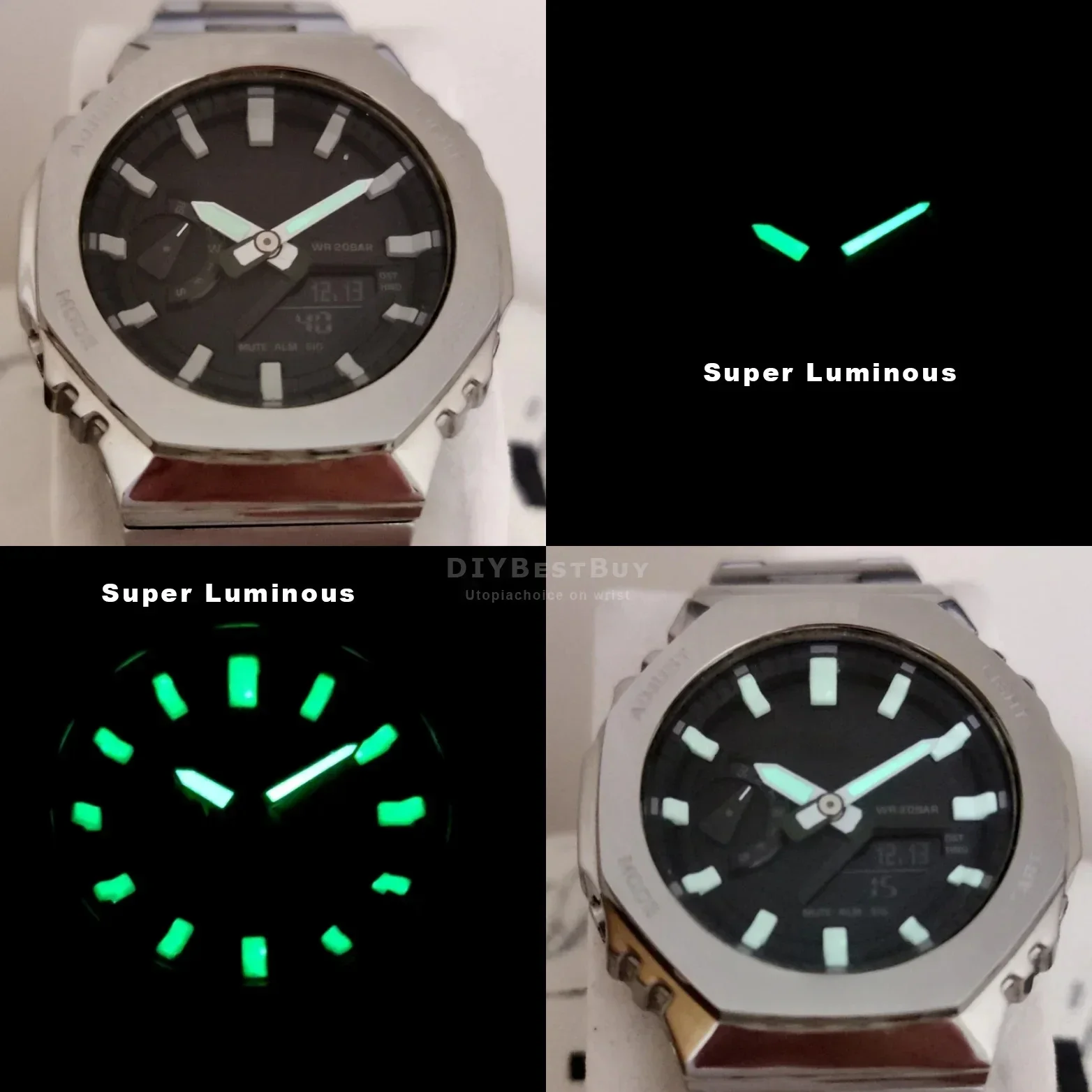 Voor Casioak Lichtgevende Uur Marker GA2100 Wijzerplaat Ring DIY Horloge Schaal Ring Index Modificatie Wijzerplaat Shoc k GA2100 Horloge Accessoires