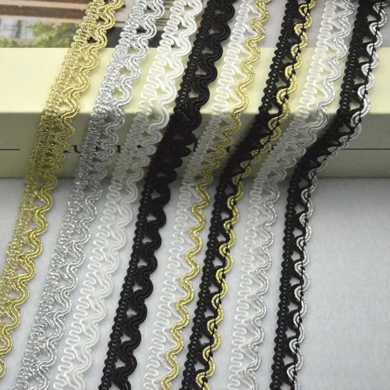 5Meters/16.4Ft Per Pack of New Lace Garment Accessories, Lace for Dresses, Pajamas, Aprons, DIY Clothing, Long Wave-Shaped Lace
