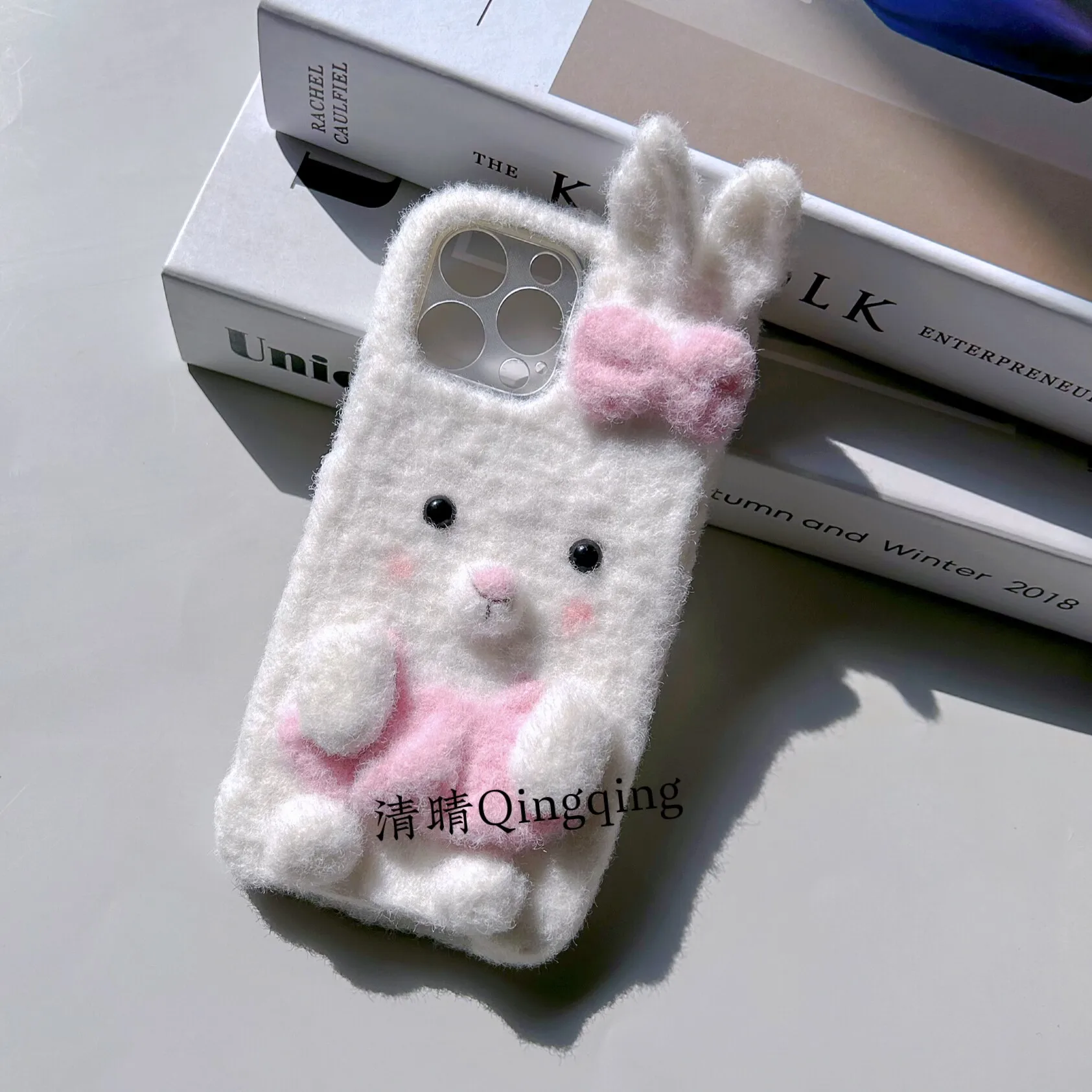 4040 Handmade Yarn Crochet Cute Rabbit Phone Cover Knitted Cartoon with Apple Xiaomi Samsung Huawei Multiple Smartphone Models