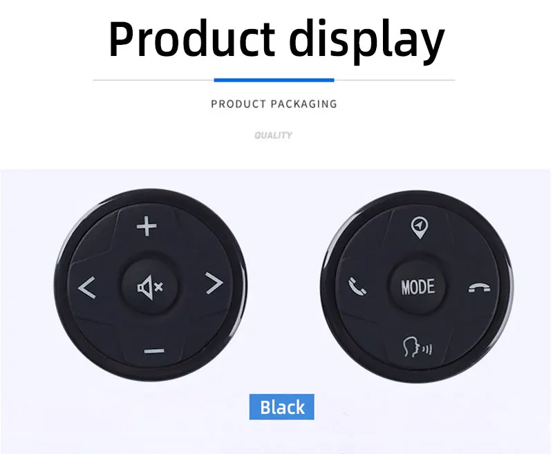 T3-S T-3S Wireless Square Control Button Universal Type Black ABS+PC 3.8×3.8×1cm, 110g Per Unit