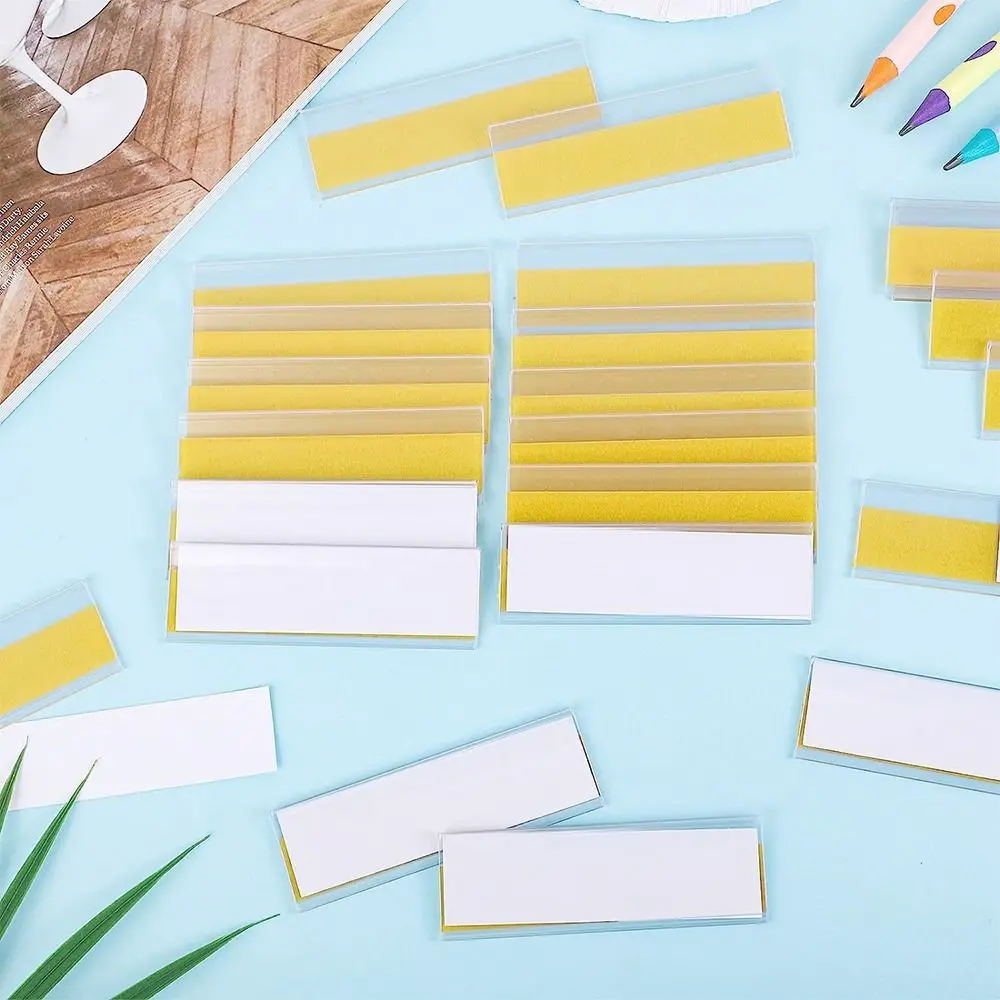 10pcs Transparent Self-adhesive Shelf Label Self-adhesive PVC Material PVC Index Card Pockets Convenient Index Card Size Label