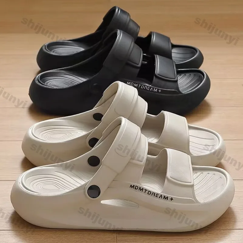 

Мужские тапочки, лето 2025, новые уличные нескользящие сандалии на платформе, легкая удобная повседневная обувь, дышащая модная обувь на плоской подошве