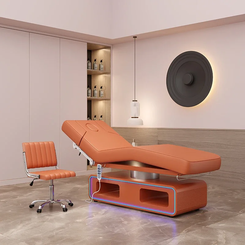2026 New Design Multifunctional Beauty Salon Adjustable Medical Facial Bed 3 Motors Electric Saloon Massage Table with Lamp