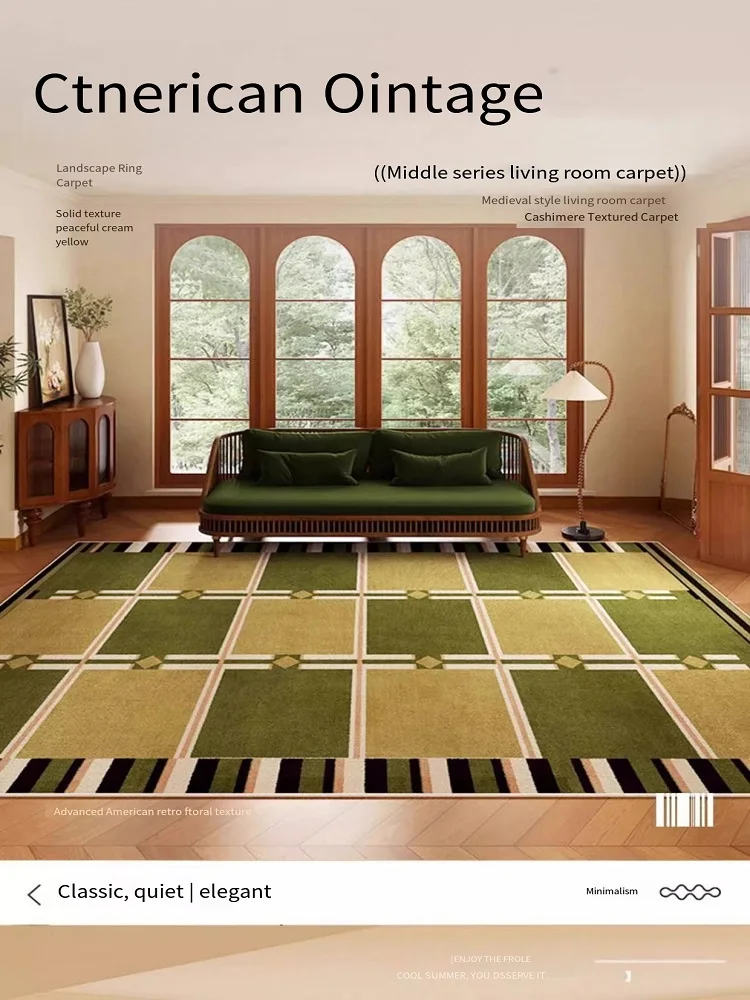VIKAMA Light Luxury Small Fresh Crystal Velvet Carpet Living Room Sofa Coffee Table Bedroom Easy To Care Carpet Home Decoration view 5