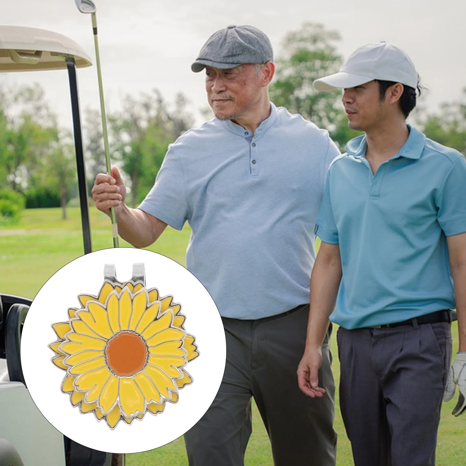 قبعة الجولف كليب زهرة معدنية الكرة ماركر أنيق قبعة التجنيب كليب للرجال النساء حافة قبعات قناع إكسسوارات الغولف