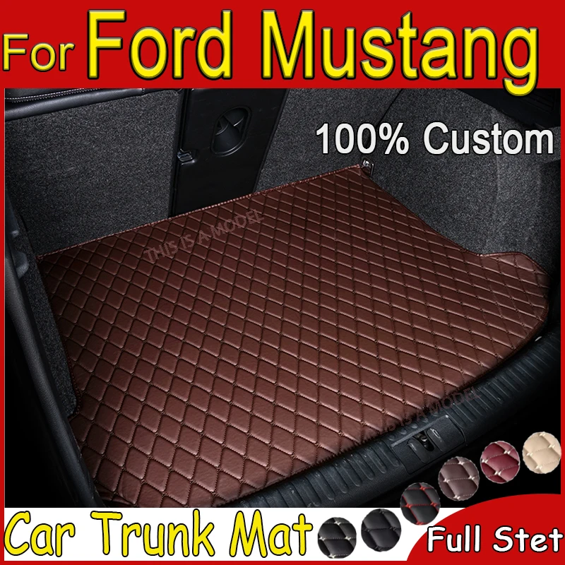 Custom Car trunk mat for Ford Mustang 2015 2016 2017 2018 2019 2020 Cargo Liner Carpet Interior Parts Accessories Cover