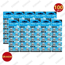 100PCS AG13 LR44 A76 357 357A LR1154 SR1154 1.55V Alkaline Battery For Watch Calculator Car Key Remote Clock Button Coin Cell