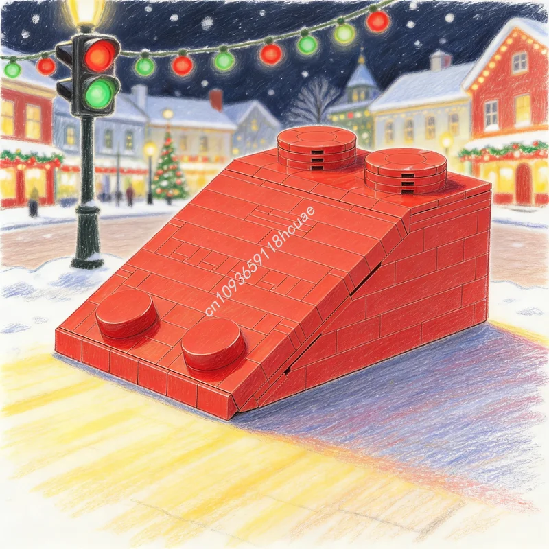 198pcs MOC Upscaled Slope Model Building Blocks Toy Festival Gifts Construction Assemble Creative Idea Brick DIY Education