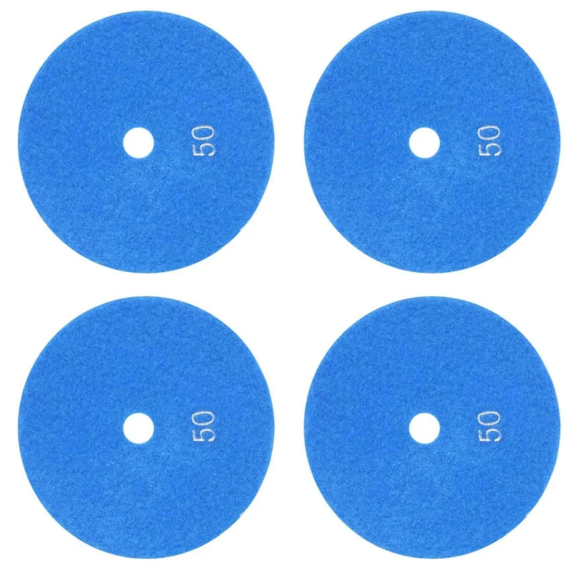 

4X 5 Inch 125Mm Wet Diamond Polishing Pads Marble Granite Grits 50