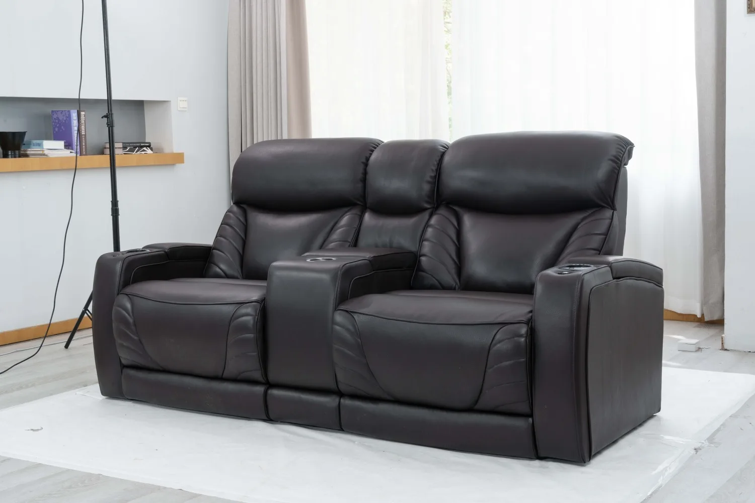 Lounge Suite Animal Real Leather Living Room Sofa Set Furniture Inclinable Electric Recliner Chair