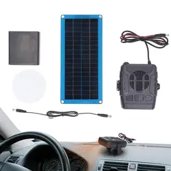 2in1 Solar Panel Car Heater Air Cooler Fan 5V Portable Demister Defroster Heating Fan 30W Dryer Windshield Defogging Accessroies