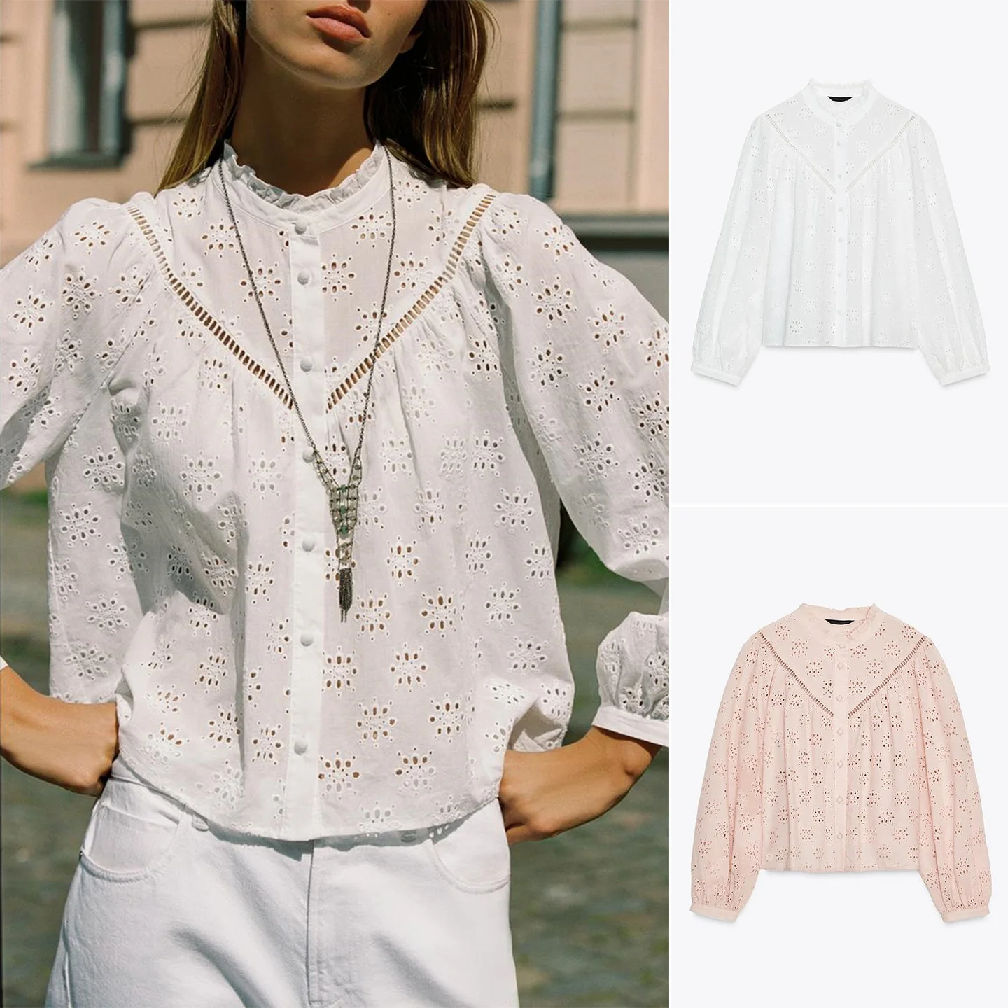 

Осень 2023, новый многослойный декоративный круглый длинный топ с полой вышивкой, женский свободный крой из полиэстера, приятный для кожи...