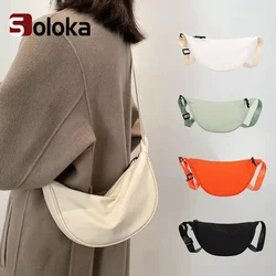 2024 Nieuwe Vrouwen Crossbody Tassen Mode Nylon Grote Capaciteit Borst Lichtgewicht Schoudertas Canvas Trendy Onderarm Halve Maan Tas